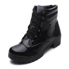 Bota Coturno Btz Shoes Preto Verniz 