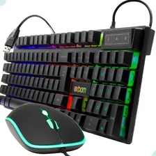 Kit Teclado E Mouse Gamer Exbom Português Brasil Rgb Qwerty 