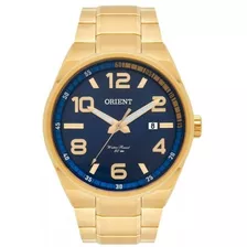 Relógio De Pulso Orient Mgss1134 Original Folhado A Ouro Cor Da Correia Dourado Cor Do Bisel Azul Cor Do Fundo Azul