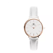 Relógio Saint Germain Queens Rosé Gold 32mm Cor Da Correia Branco Cor Do Fundo Branco