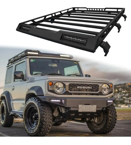 Canastilla Portaequipaje Suzuki Jimny 2019-2023 2 Barras Led Foto 2