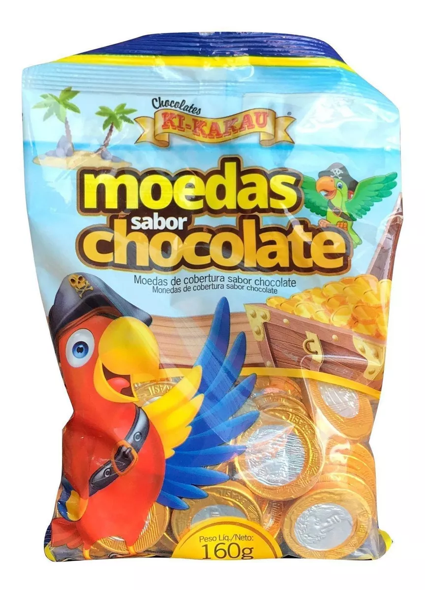 Moedas Sabor Chocolate 1 Real Estilo Pirata 160g