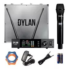 Microfone Dylan Sem Fio Profissional D-9501 True Diversit Cor Preto