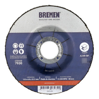 Disco Desbaste Amoladora Bremen 115 X 4.8 Mm X 10u 7930 Dgm No Aplica