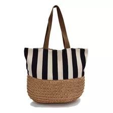 Bolsa De Playa Tote Bag Tejida Grande Mujer Adorn