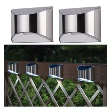 4pcs Luz Solar De Acero Con Cáscara De Canalones De Pared De