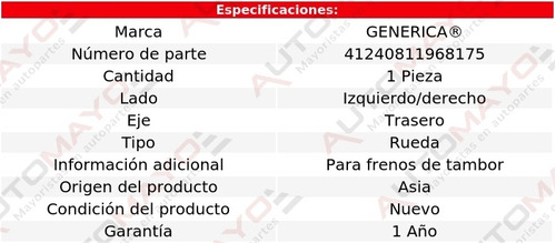 1 Maza Rueda Izq/der Tra Generica Gol Volkswagen 2009-2016 Foto 2