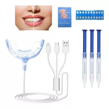 Kit Completo Blanqueador Dental Electrónico Led Uv Y Jeringa