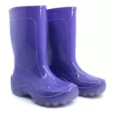 Bota Infantil Impermeável Lilás Galocha Pvc / Borracha