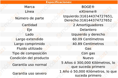 2- Amortiguadores Gas Delanteros Bmw X3 18/20 Boge Extreme Foto 2