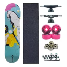 Skate Completo Shape 8,0 Mm Profissional Roda Rosa