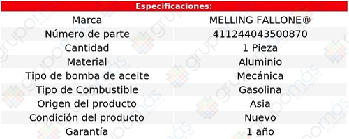 1 Bomba Aceite Racer 4 Cil 1.5l 94 Al 02 Melling Fallone Foto 2