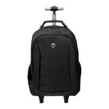 Mochila Notebook Executiva Carrinho Laptop 2 Em 1 Polo King Cor Preto Desenho Do Tecido Liso