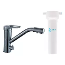 Purificador De Agua Bajo Mesada Con Canilla 3 Vías Amatuagua Color Monocomando Cromado Horizontal