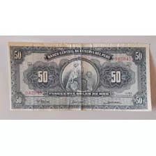 Billete Antiguo 50 Soles. Año 1963 Casa Thomas De La Rue&co.