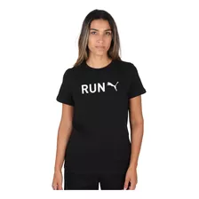 Remera Puma Graphic Run Mujer En Negro | Stock Center