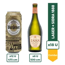 Cerveza Warsteiner Rubia Lata 473ml X12 + Sidra 1888 500m X6