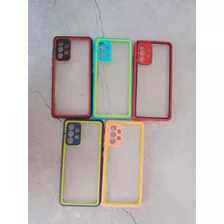 Funda Para Samsung A52 Transparente Reforzada Con Borde Colo