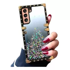 Funda Brillo Degradado Moda Cuadrado Uso Rudo Huawei + Mica