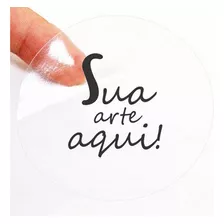 200 Etiqueta Adesivo Transparente Personalizado 4x4cm