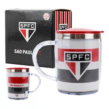 Caneca Do São Paulo Fc Inox Com Caixa Para Presente Térmica