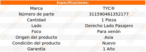 1- Faro Denlantero Derecho P/xenn Escape 2017/2018 Tyc Foto 2