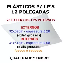 Plástico Grosso Lp Vinil 25 Externos 0,20 + 25 Internos 0,08