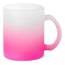 Caneca De Vidro Jateada Sublimação 325ml 12 Uni+caixinha Cor Rosa