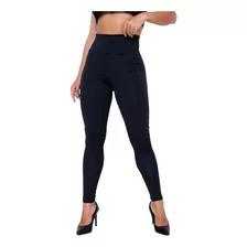 Calça Legging Fitness Suplex Cós Alto Modeladora Grossa Fit