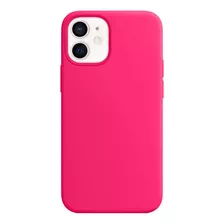 Capa Capinha Silicone Veludo Compatível Com iPhone 12 Mini Cor Rosa Pink