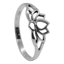 Anillo Corona Flor De Loto, Plata 925, Libre Níquel