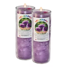 Veladora De Violetas Perdón Transmutación Meditación 2 Pack