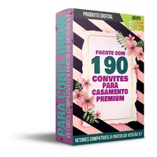 190 Convite Casamento Vetor Editavel Premium - Promoção