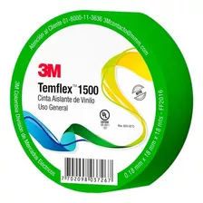 Cinta Aislante 3m Temflex 10mt Color Verde X 10 Unidades