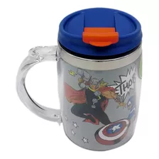Avengers - Marvel - Tazon Termico Con Tapa - 450 Ml - Titani Color Multicolor