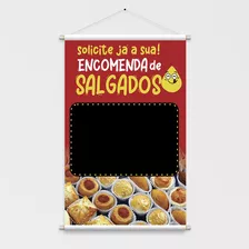 Banner Para Seu Comércio Salgados Encomen 50x70 Reutilizável