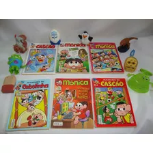 Lote 6 Gibis Turma Da Monica + Brinquedos Criança Leitura L3