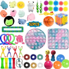 52 Piezas Popit Bubble Fidget Toys Fidget Cube Alivio Del Es