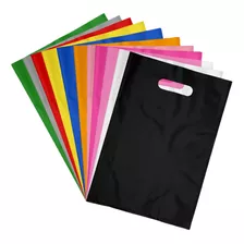 Kit 100 Un Sacolas Plásticas Boca Palhaço 30x40 Alça Vazada