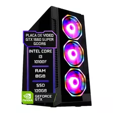 Pc Gamer Fácil Intel I3 10100f 8gb Gtx 1660 Super Ssd 120gb