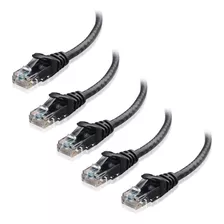 Cable Ethernet Cat 6, 10 Gbps, 3 Pies, Paquete De 5, Negro