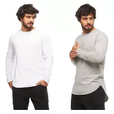 Kit 2 Camiseta Camisa Oversized Longline Masculina Ny Top