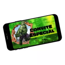 Convite Digital Animado Aniversário Hulk Avengers Whatsapp