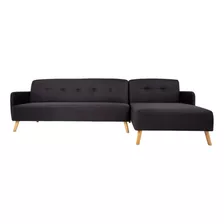 Sala Esquinera Minimalista Moderna Sofa Cama Salas Sillon Color Negro