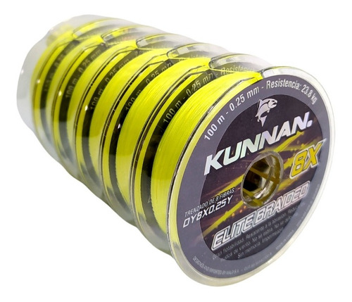 Multifilamento Kunnan X100mts 0,25mm 8 Hebras 2 Colores