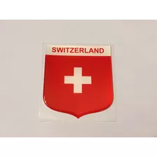 Adesivo Resinado Escudo Da Bandeira Da Suíça 8x7 Cm