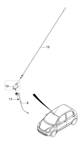 Base Antena Toldo (delantera) Chevrolet Matiz 2008 Foto 7