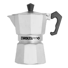 Cafetera Volturno Clásica 3 Pocillos Manual Aluminio Italiana