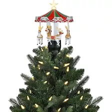 Ponteira Topo Árvore De Natal Carrossel Com Movimento