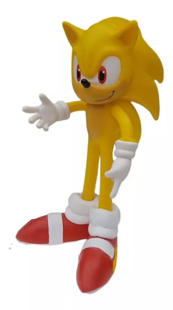 Boneco Super Sonic 28cm Amarelo 2020 Articulado Sega Coleção
